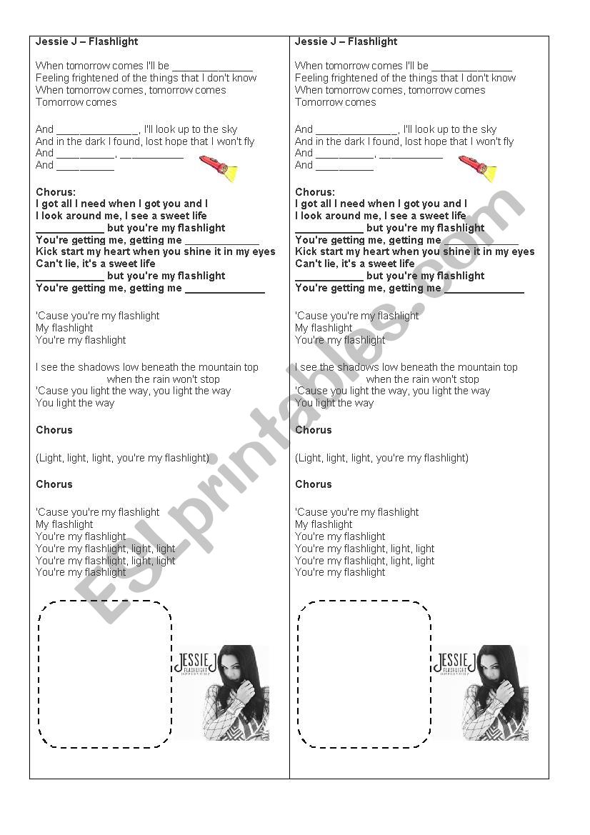 Jessie J - Flashlight worksheet