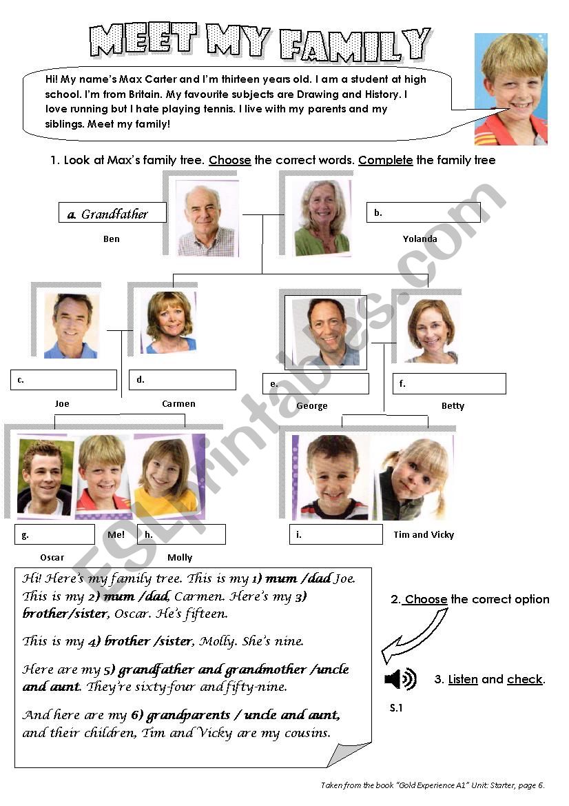 MEET MY FAMILY 1 worksheet