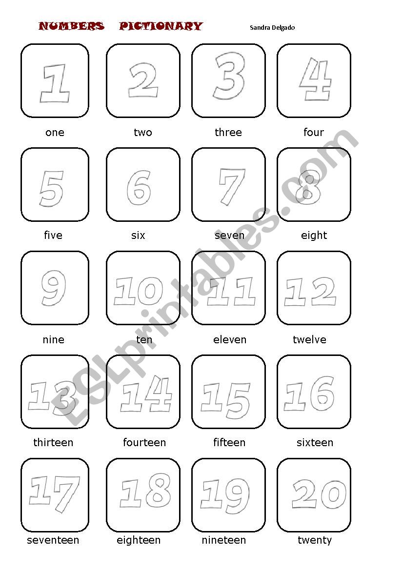 Numbers  worksheet