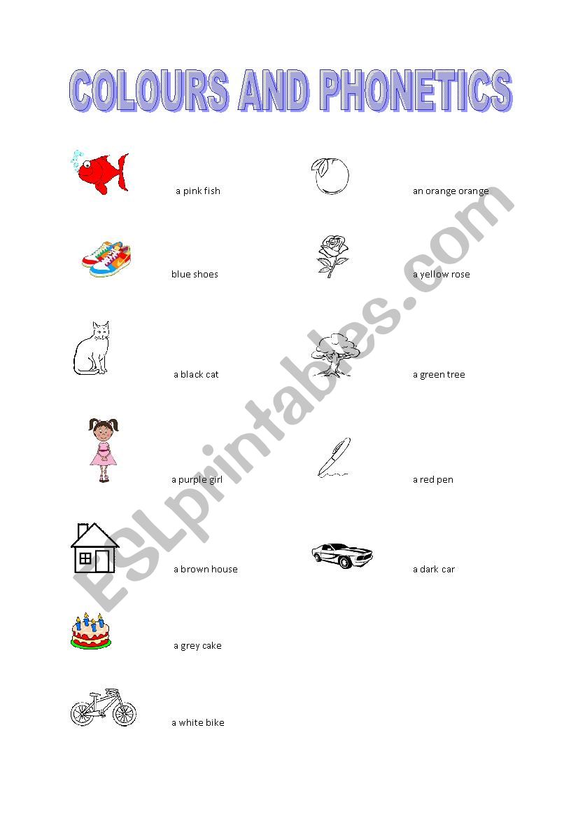 COLOURS AND PHONETICS worksheet