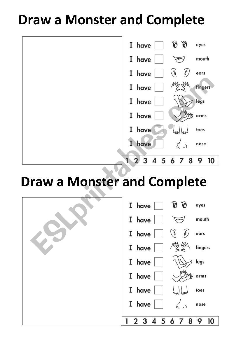 Parts of the body worksheet