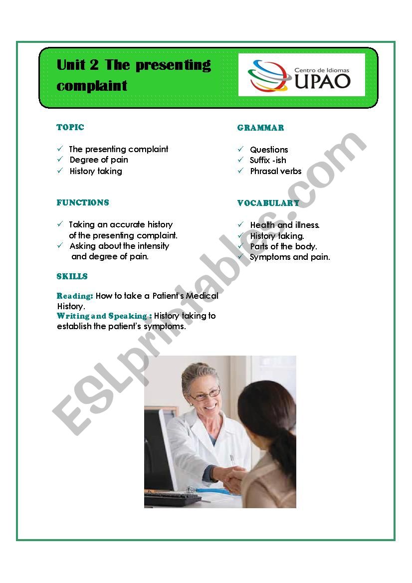 Medical English part 1 worksheet
