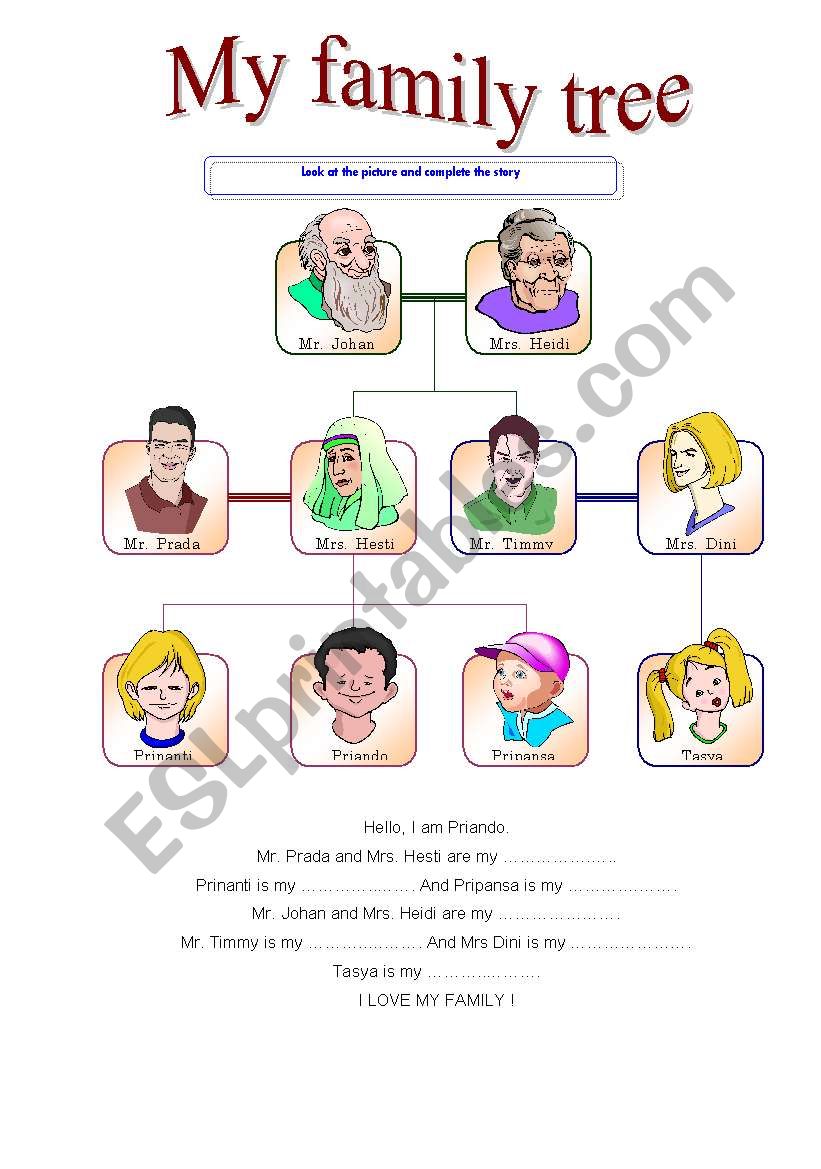 my family tree worksheet