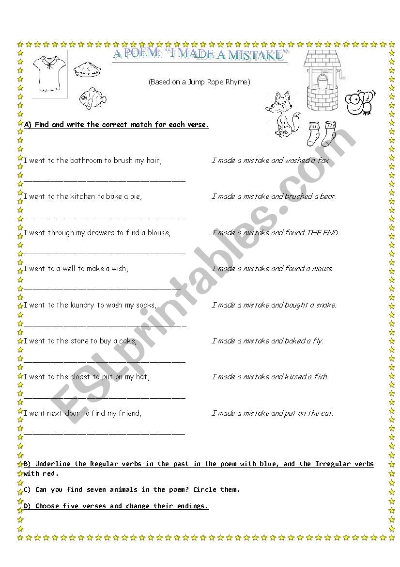 A Poem worksheet