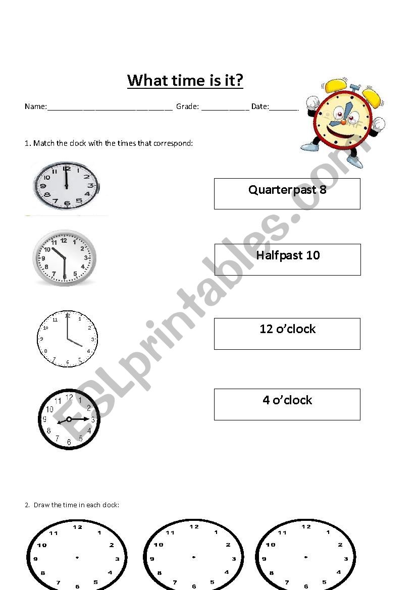 The time worksheet