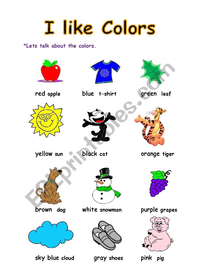 Colors worksheet