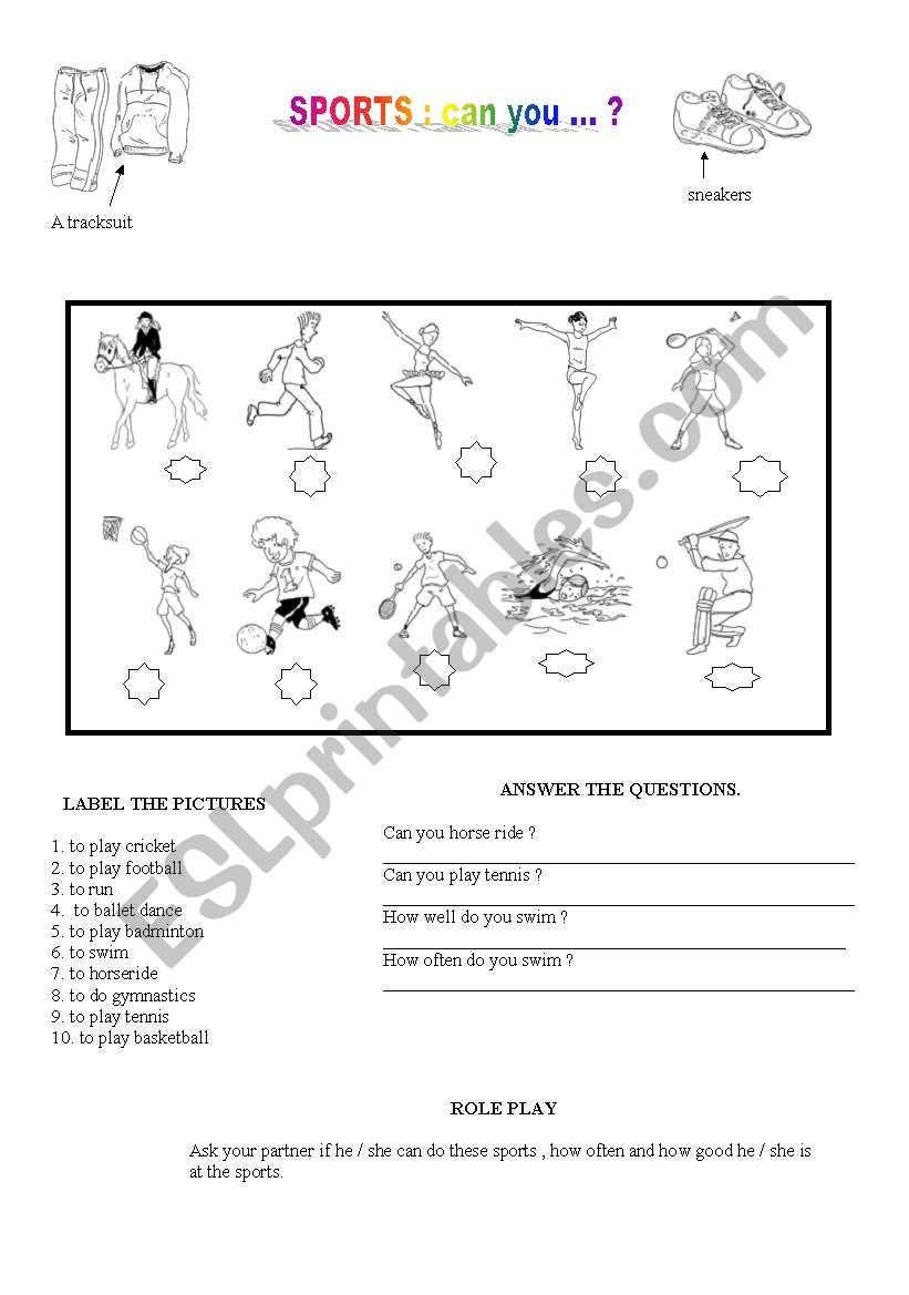 sports worksheet