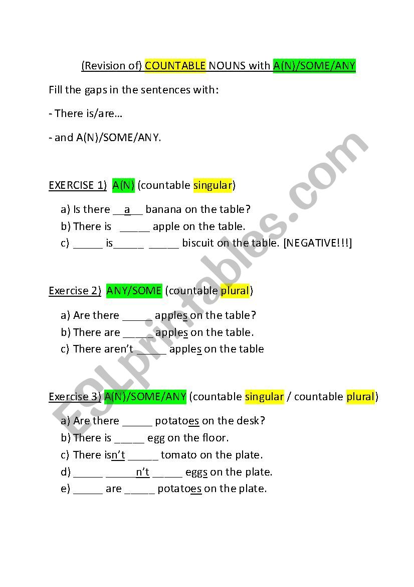 Uncountable Nouns (There are some... / There arent any...)