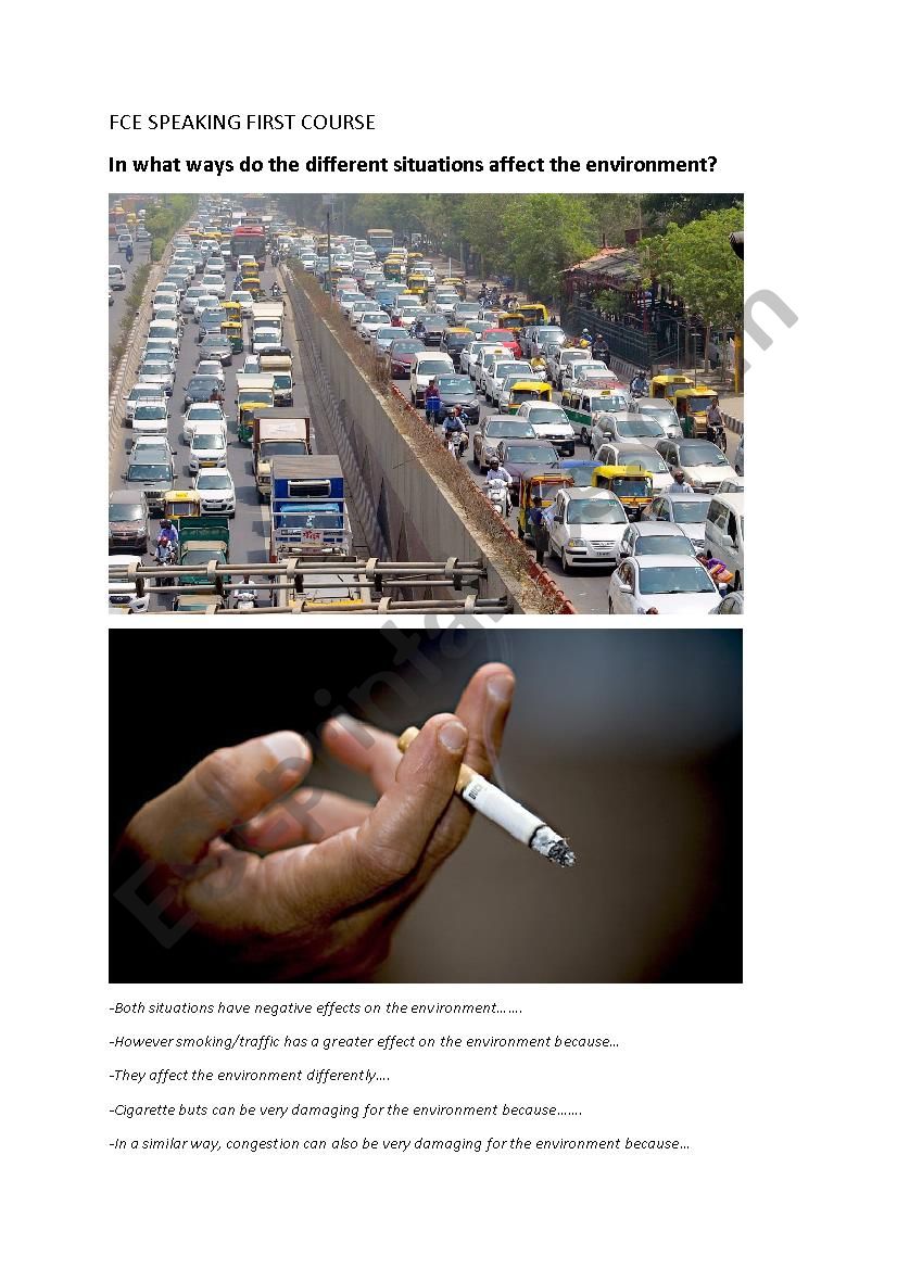 FCE speaking monologue, Â´The EnvironmentÂ´