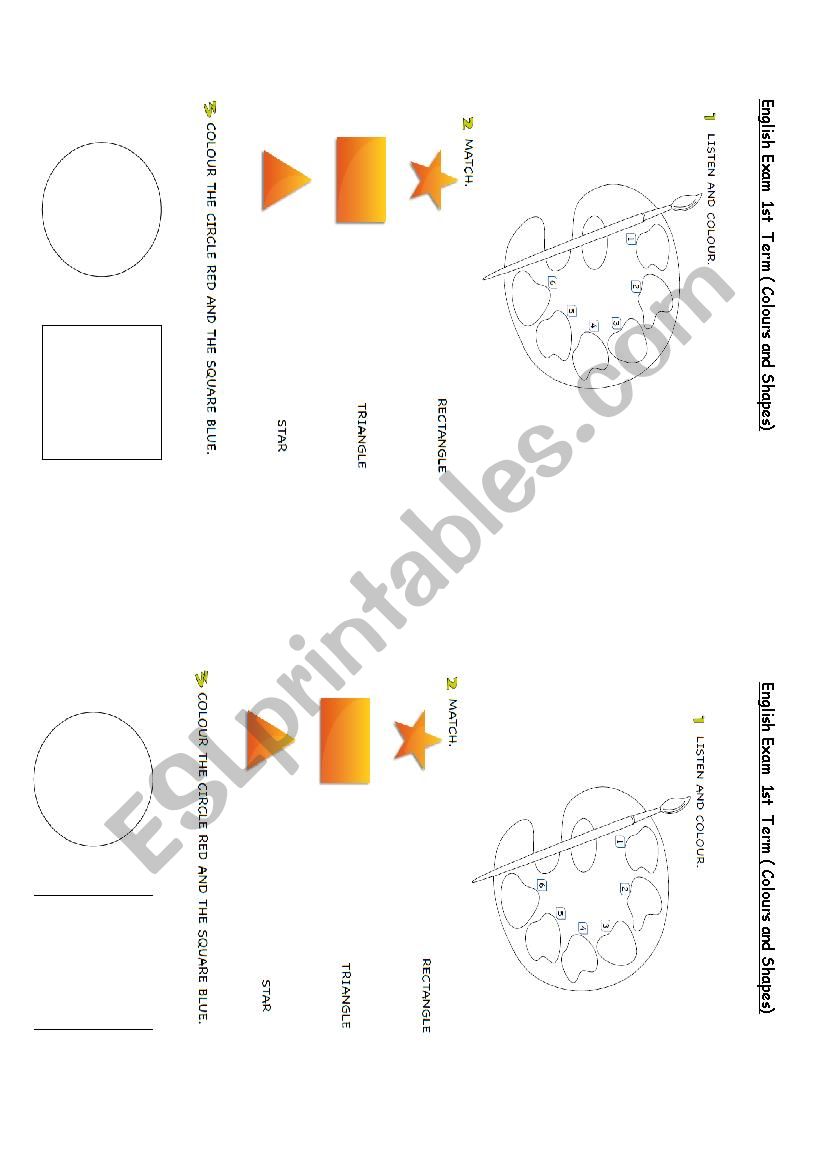 shapes and colours worksheet