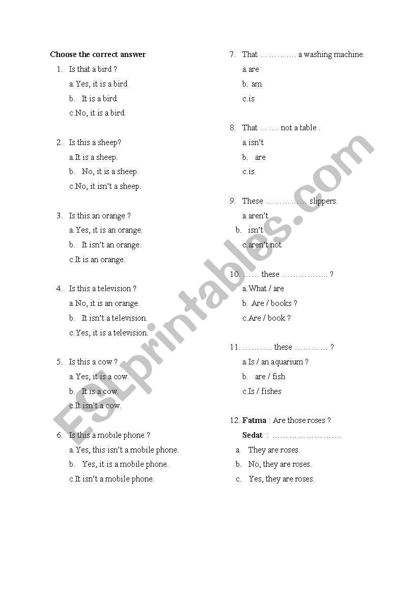 This is / these are worksheet