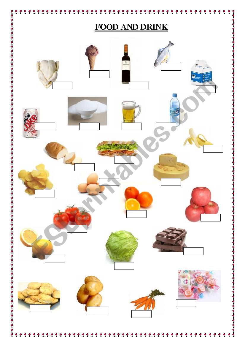 FOOD AND DRINK worksheet