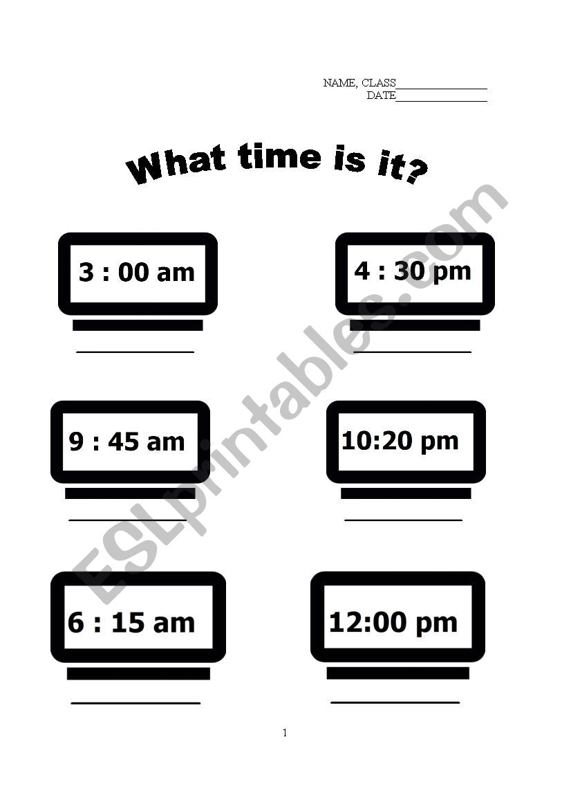 What time is it? worksheet