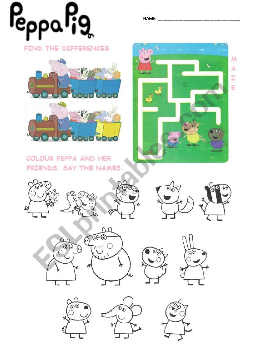 Peppa Pig worksheet