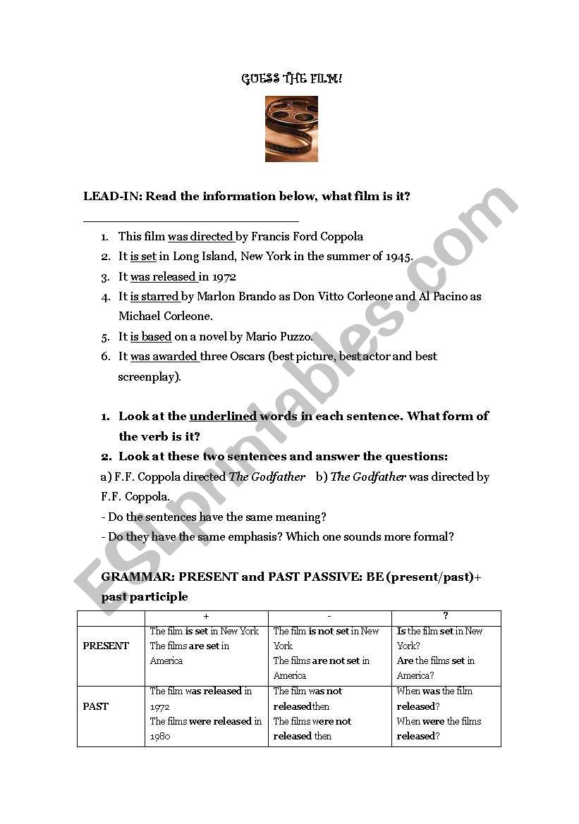 guess the film worksheet