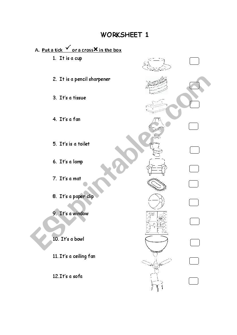 things in the home (1) worksheet