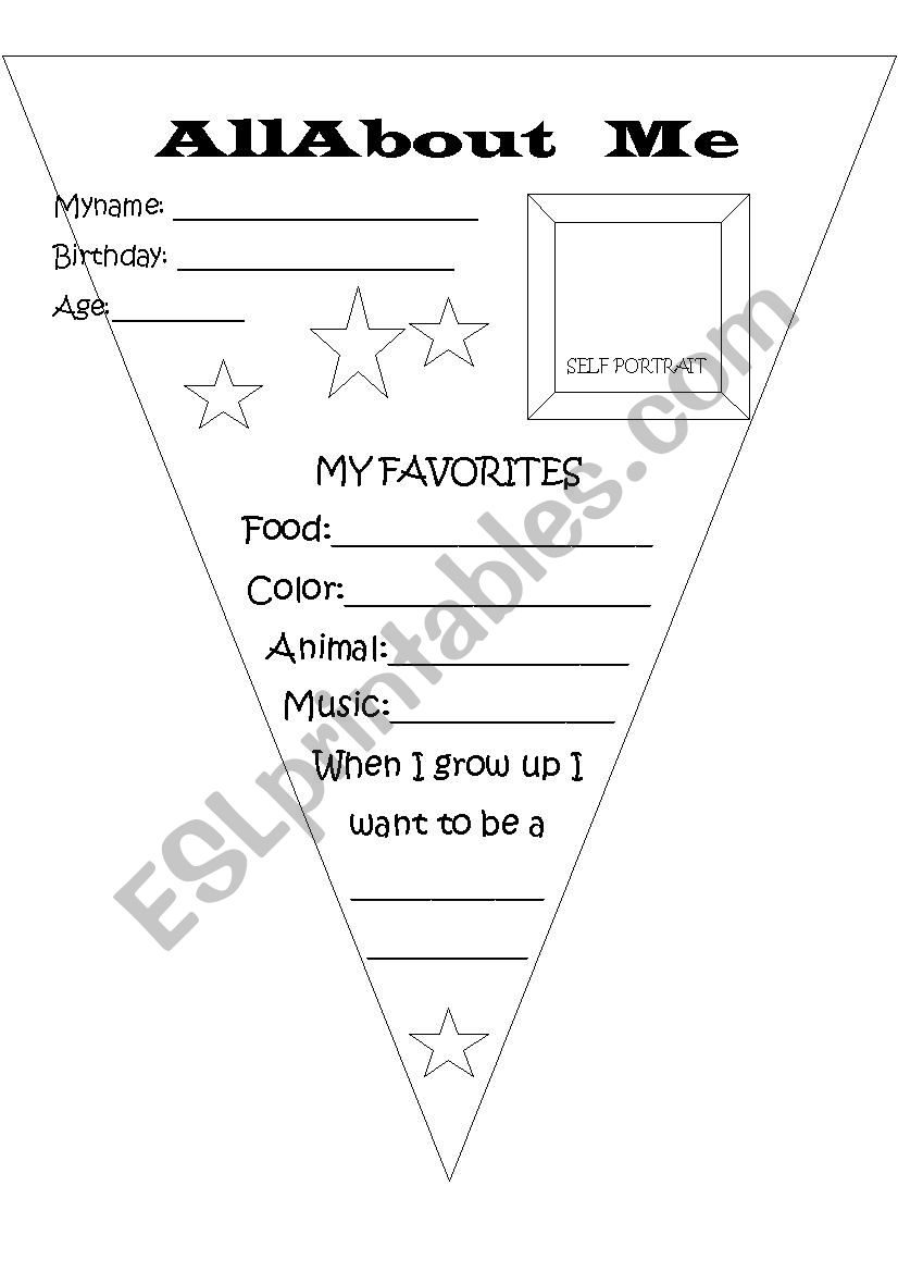 All about me worksheet