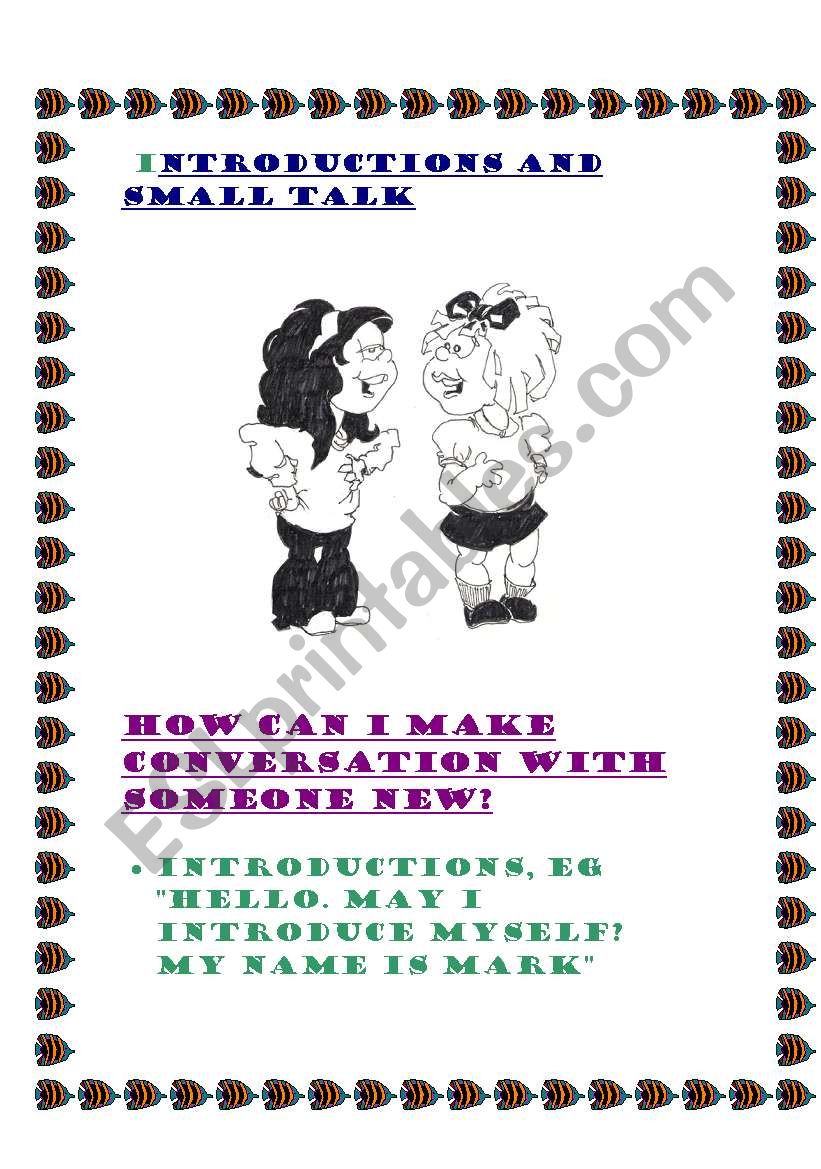 Introduction and Small talk worksheet