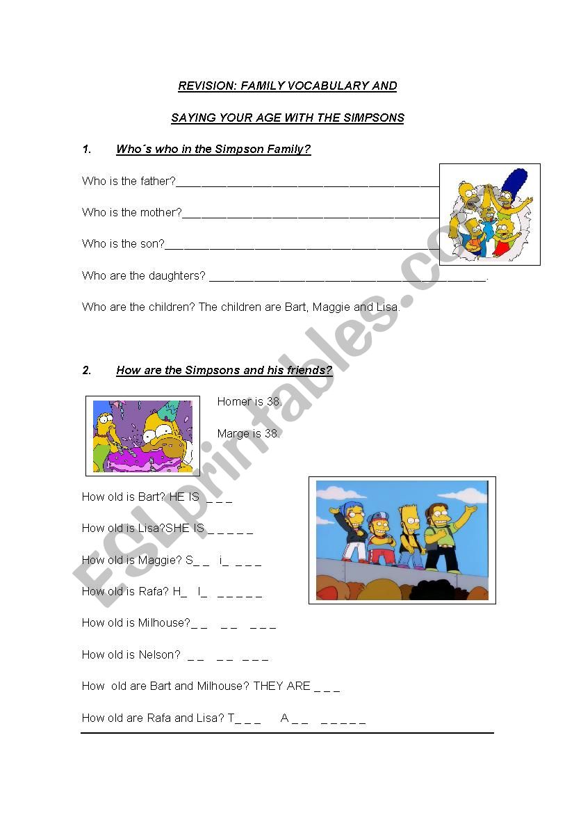 Revising family and age with the Simpsons
