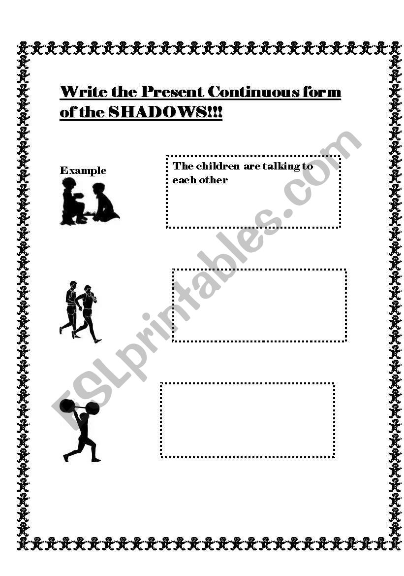 TENSES WITH SHADOWS worksheet