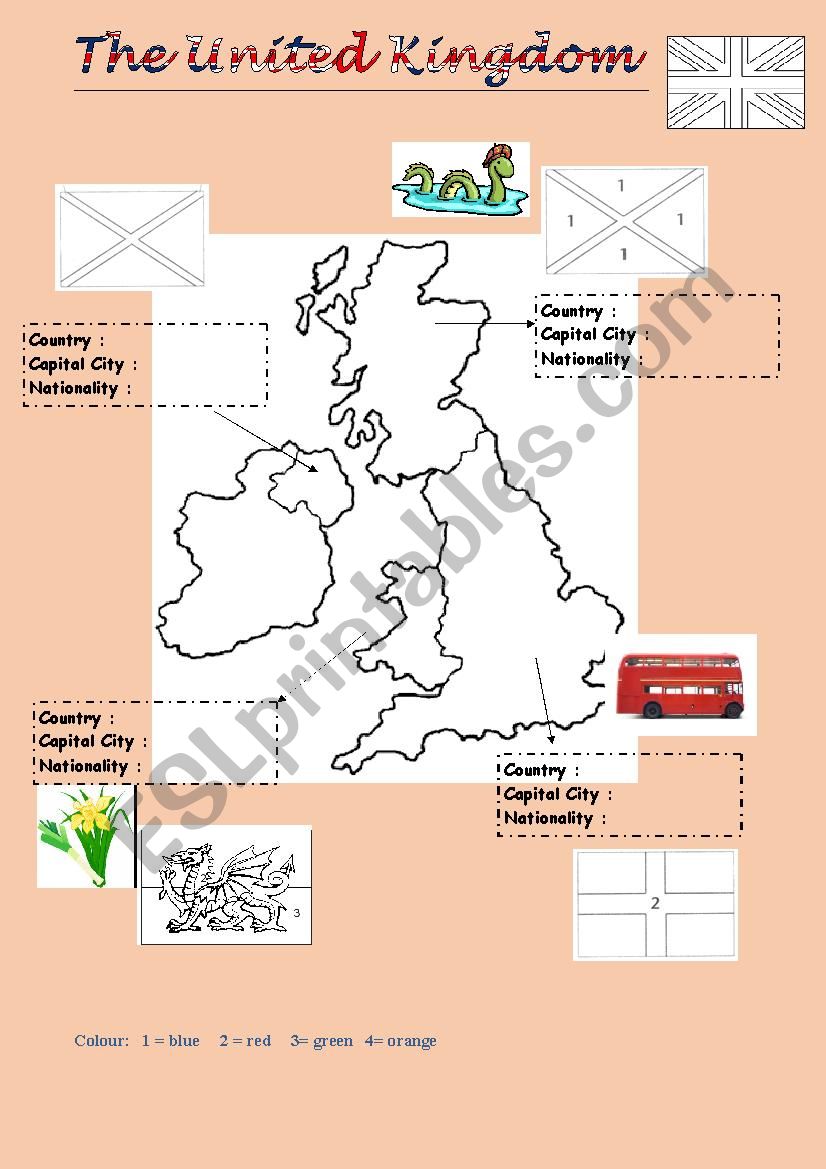 The United Kingdom / Countries - capitals - flags - nationalities