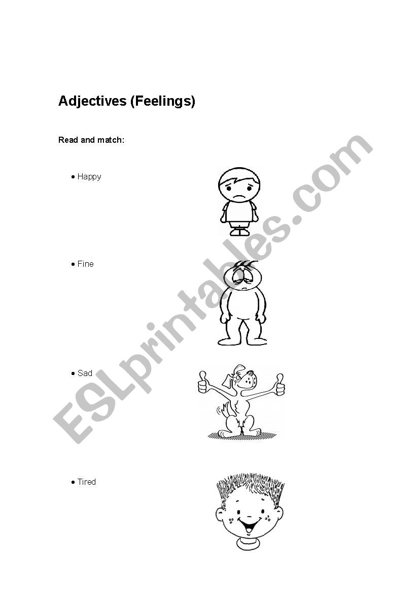 Adjectives: Feelings worksheet