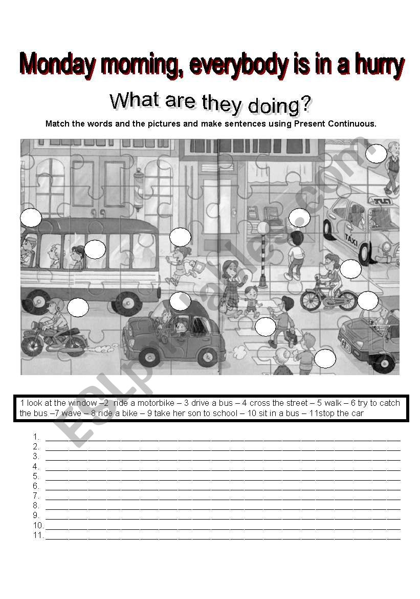 MONDAY MORNING worksheet