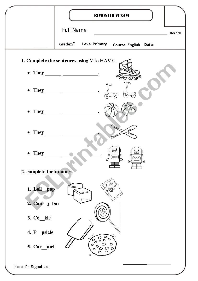 toys  worksheet