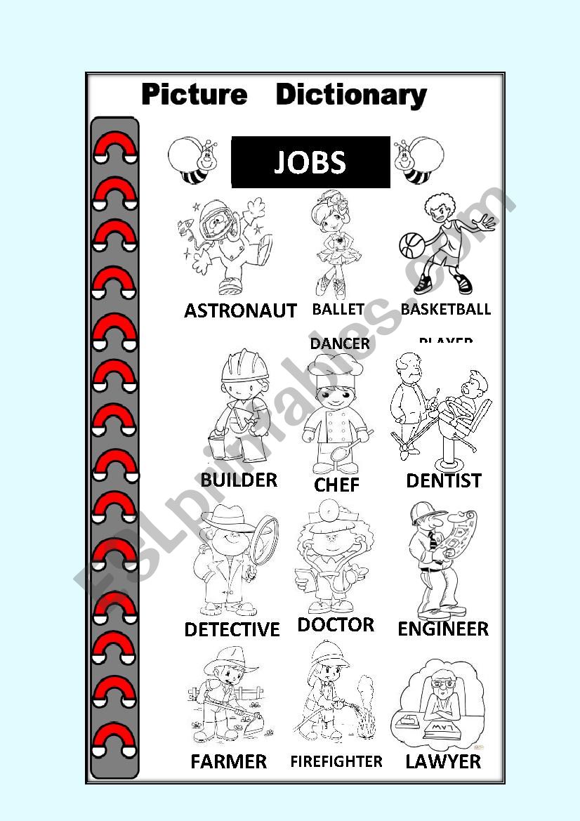 Jobs 1- Pictionary worksheet