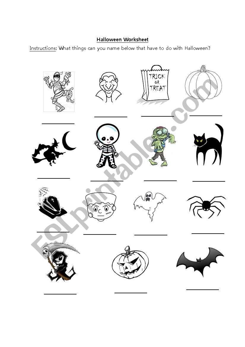 Halloween Worksheet - Vocabulary