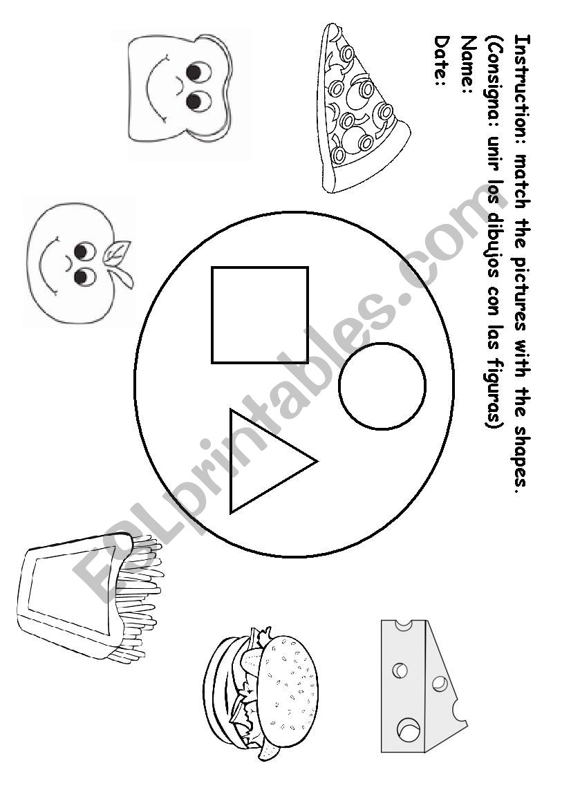 Food and Shapes worksheet