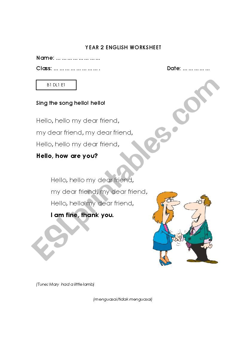 Hello! Hello! worksheet