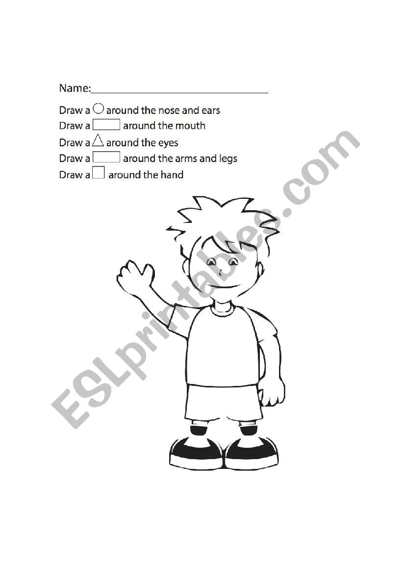 Identify body Parts worksheet