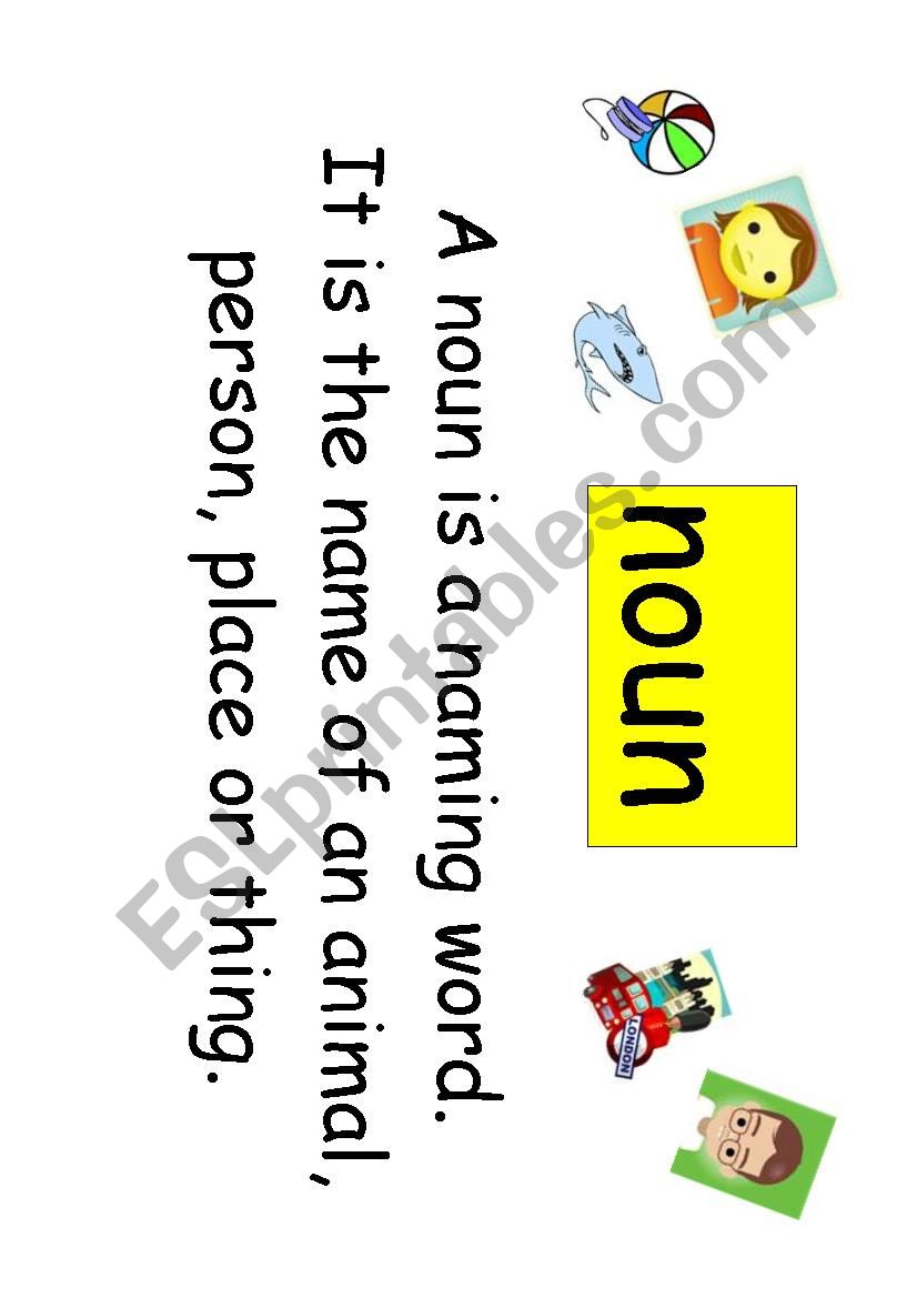 Nouns, verbs posters worksheet