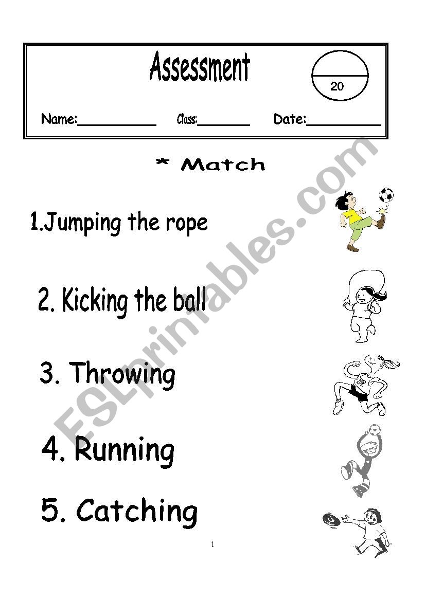 assessment different topics  worksheet