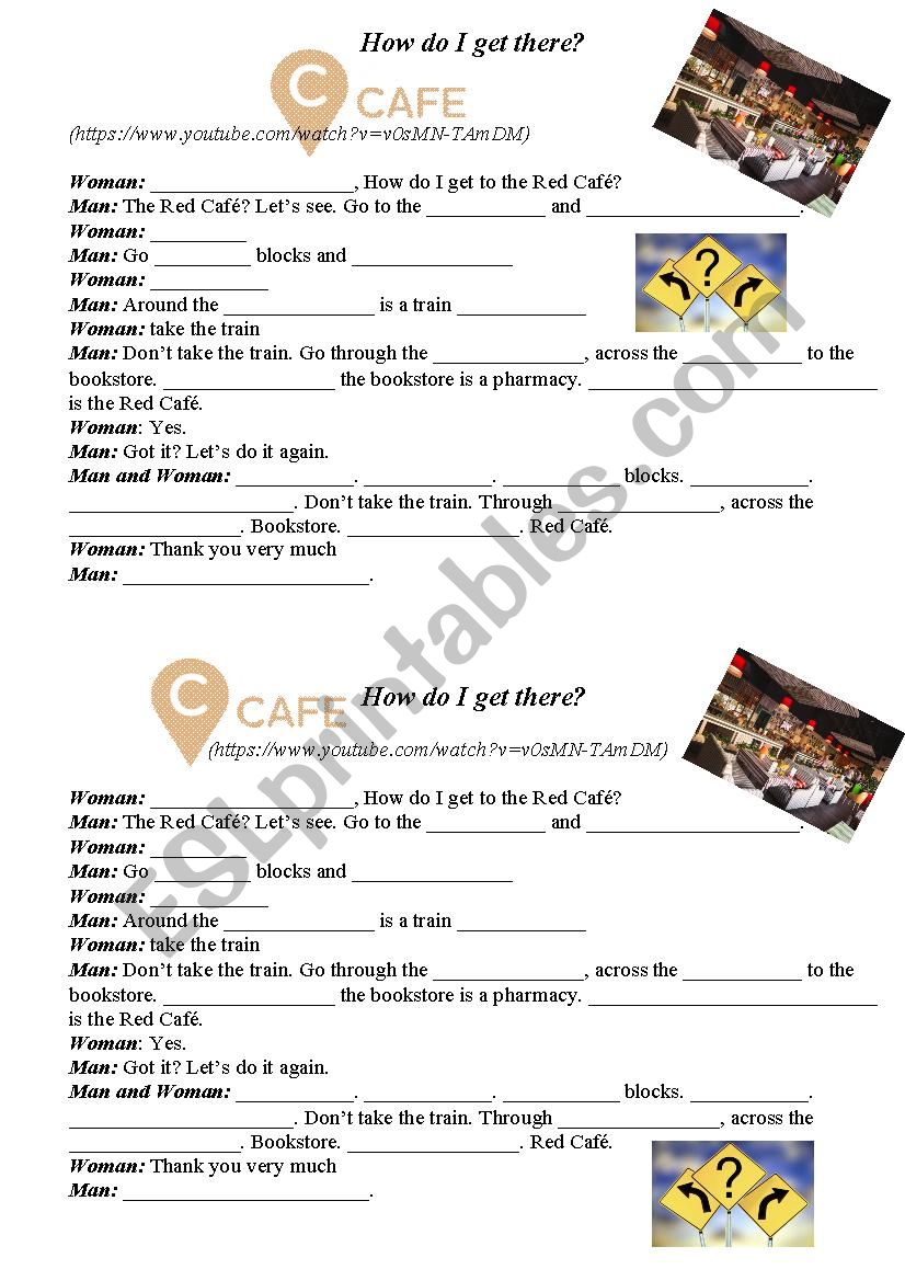 Giving directions worksheet