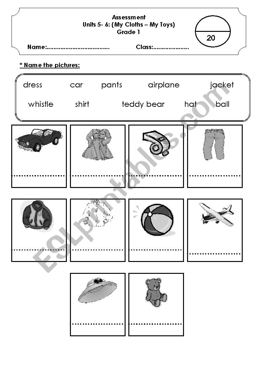 assessment forr different topic 