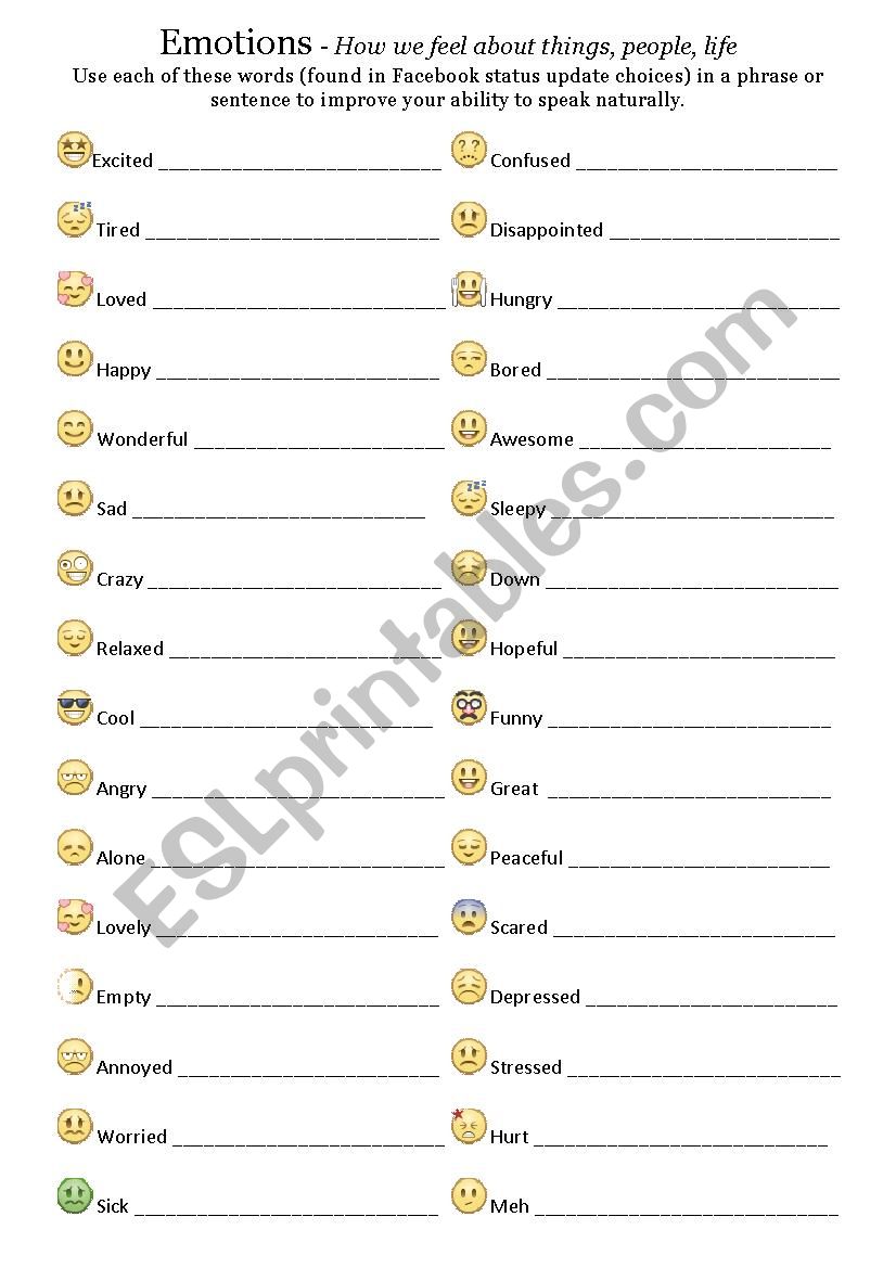 Emotions_Emoticons worksheet