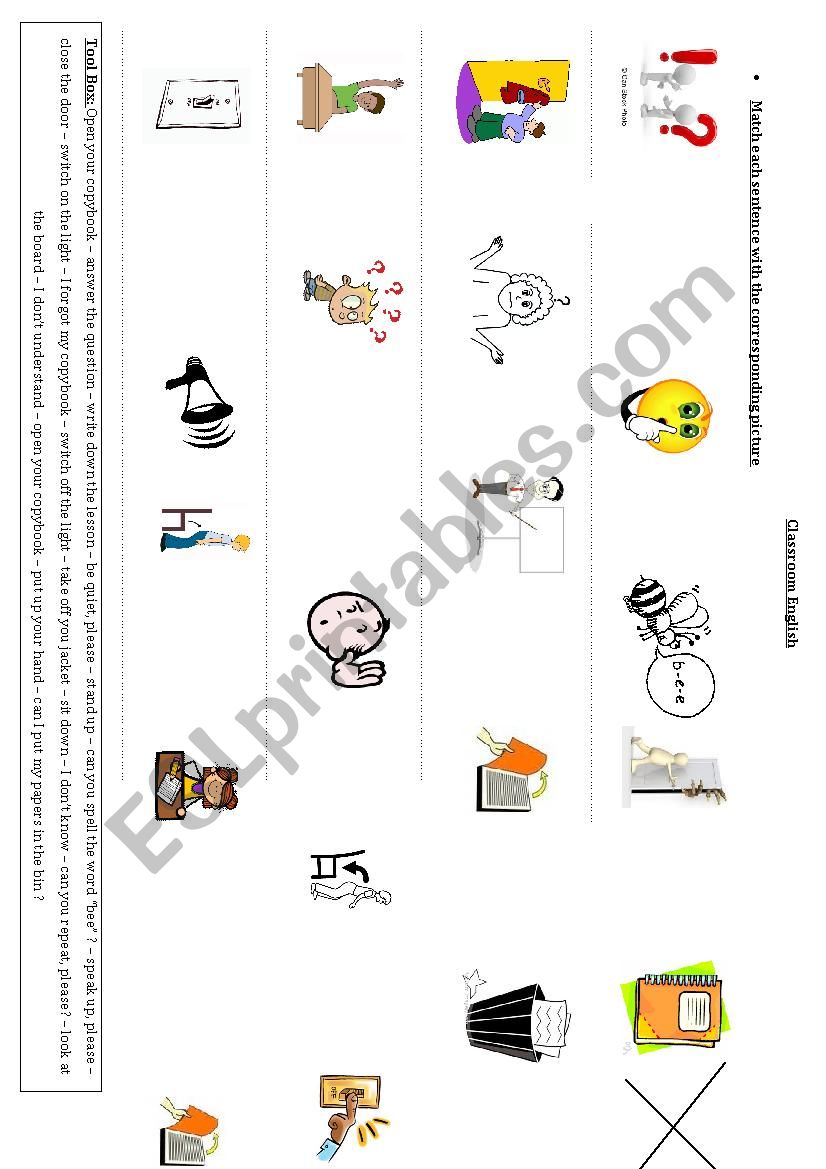 Classroom english  worksheet