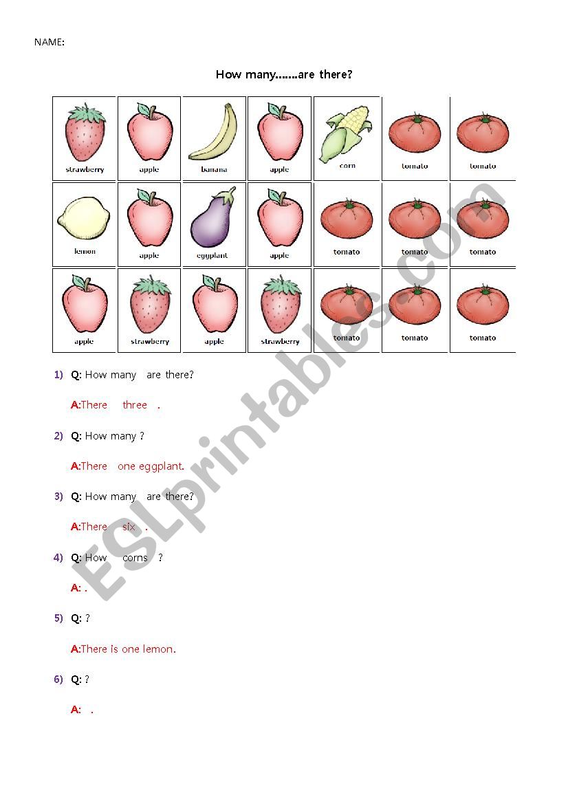 How many...are there? worksheet