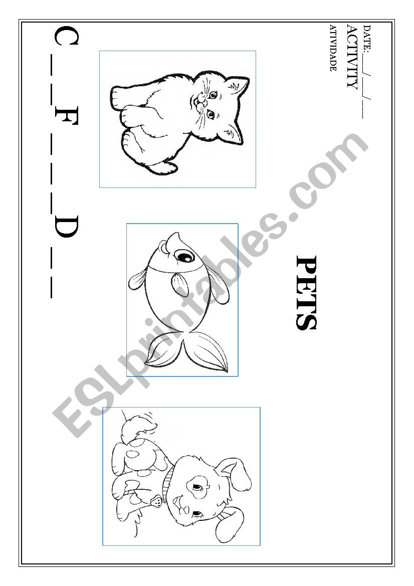 Pets worksheet