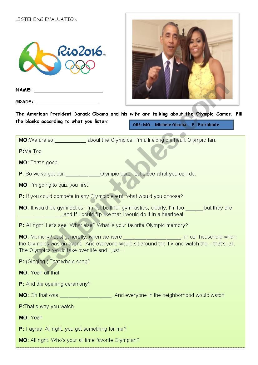 Obama and Michele talks about the Olympic Games