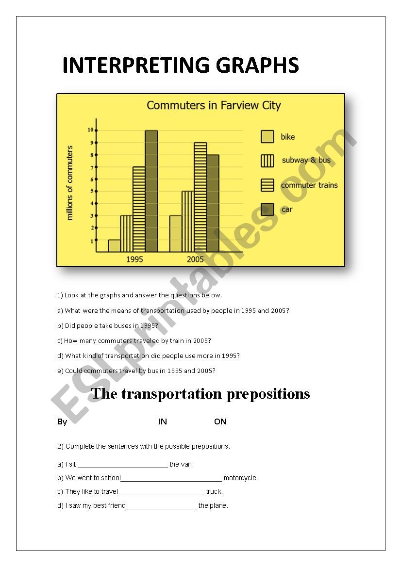 Graph and prepositions activity