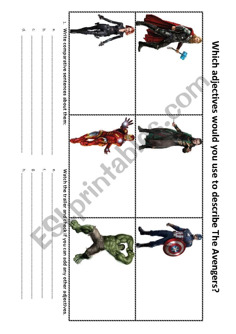 Comparatives using Superheroes