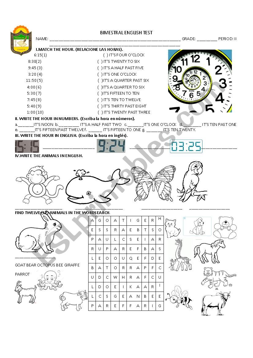 The time worksheet