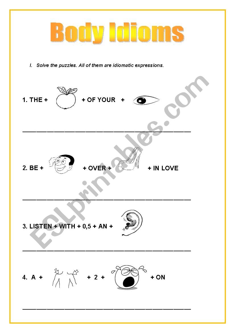 Body Idioms worksheet