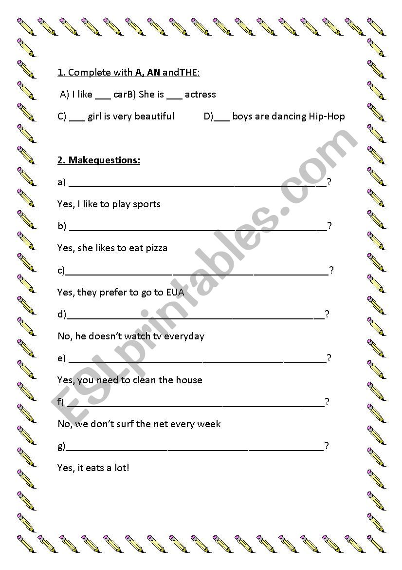 simple present DO  worksheet
