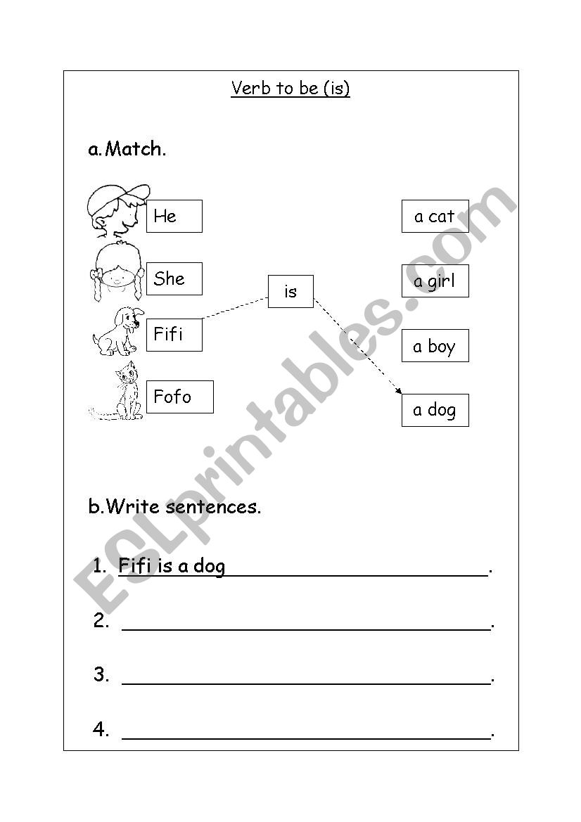 verb to be - is worksheet