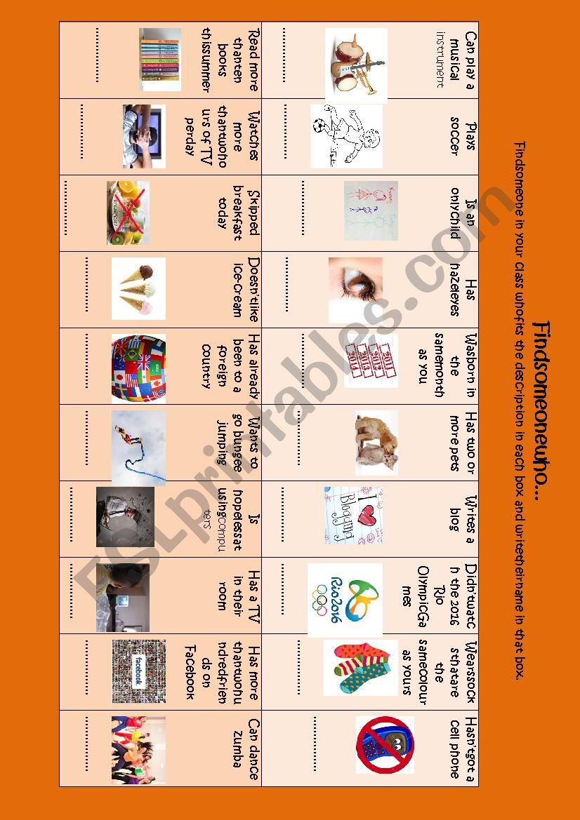 An ice-breaker game - Oral activity