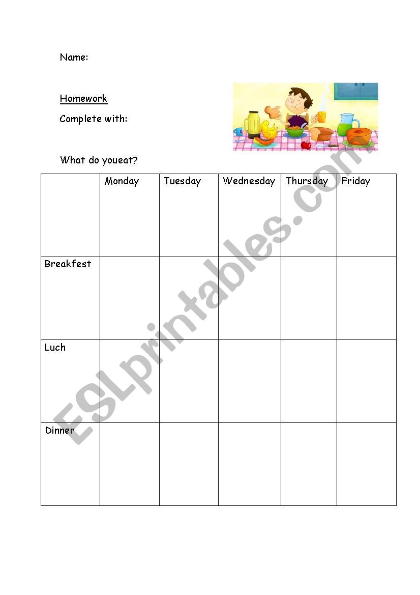 complete worksheet